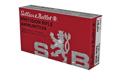 Sellier & Bellot Precision Rifle Ammo, 308 Winchester, 168Gr, Boat Tail Hollow Point, 20 Round Box