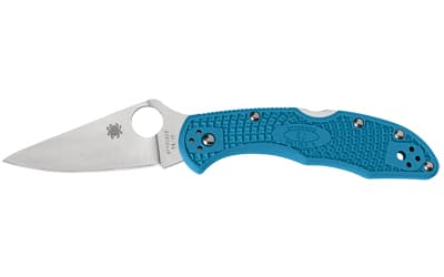 Spyderco Delica 4, 2.90" Folding Knife, Flat-Ground, Lightweight, Blue