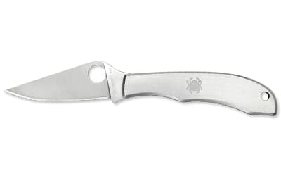 Spyderco HoneyBee, 1.67" Folding Knife, Plain Edge, Stainless Steel, Silver Finish