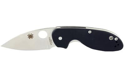Spyderco Efficient, 2.98" Folding Knife, 8Cr13MoV, Plain, Drop Point, Circle Thumb Hole/Pocket Clip, Black G10