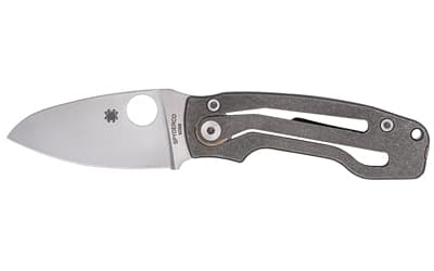 Spyderco PITS 2 SLIPIT, Folding Knife, 2.74" Drop Point Blade, 6.45" Overall Length, M398 Blade Steel, Plain Edge, Satin Finish, Silver
