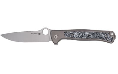 Spyderco Slym, Folding Knife, 3.42" Drop Point Blade, 7.84" Overall Length, M390 Blade Steel, Plain Edge, Stonewash Finish, Silver