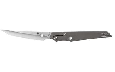 Spyderco Cobol, Folding Knife, 3.63" Tanto Blade, 8.25" Overall Length, Bohler M390 Blade Steel, Plain Edge, Satin Finish, Silver