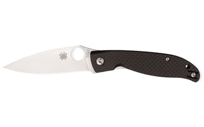Spyderco Mantra 4 Carbon Fiber, Folding Knife, 3.34" Drop Point Blade, 7.5" Overall Length, 8Cr13MoV Blade Steel, Plain Edge, Satin Finish, Silver