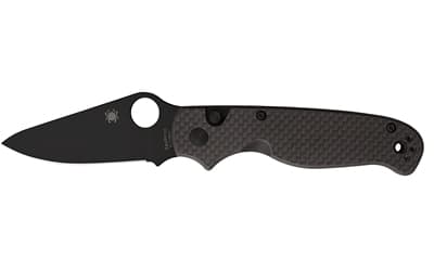 Spyderco ButtonUp Carbon Fiber, Folding Knife, 3.27" Clip Point Blade, 7.5" Overall Length, 8Cr13MoV Blade Steel, Plain Edge, Black Oxide Finish