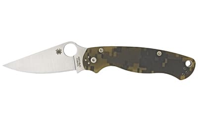 Spyderco Para Military 2, 3.45" Folding Knife, Plain Edge, Satin Finish, CPM-S45VN, G-10 Digital Camo Grip