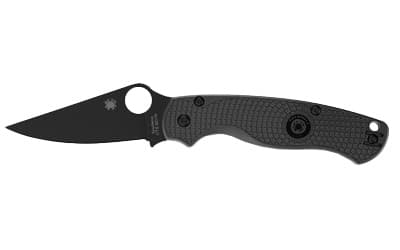 Spyderco Para Military 2 Lightweight, Folding Knife, 3.47" Clip Point Blade, 8.29" Overall Length, CTS BD1N Blade Steel, Plain Edge, DLC Finish