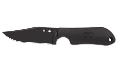 Spyderco Street Beat Lightweight, 3.5" Fixed Blade Knife, Plain Edge, VG-10 Blade, Kraton Handle, Includes Sheath and G-Clip