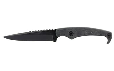 Stroup Knives MK2, Fixed Blade Knife, 4" Drop Point Blade, 1095 High Carbon Steel, 8" Overall Length, Cerakote Finish, Black, G10 Handle