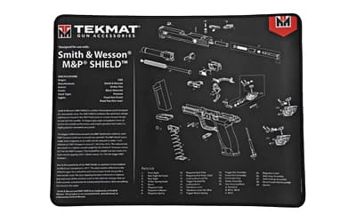 TekMat S&W M&P SHIELD Ultra Premium Gun Cleaning Mat, 15"x20", Includes Small Microfiber TekTowel, Packed In Tube