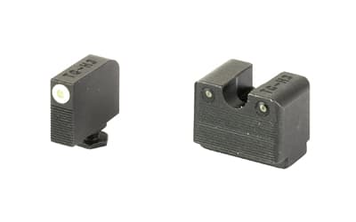 TRUGLO Tritium Pro, Sight Set, Fits Glock 42/43/43X MOS, Green Tritium, White Ring on Front Sight