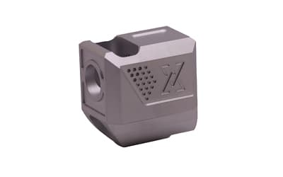 True Precision True-Lock Compensator, Fits Sig P365/X/XL/Macro with 1/2X28 Threaded Barrel, Silver