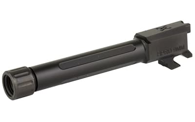 True Precision Barrel, 9MM, Threaded 1/2X28, Fits Springfield Hellcat Pro, Nitride Finish, Black