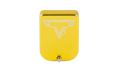 Taran Tactical Innovation Base Pad, Magazine Extension, Fits 2011 Style Magazines in 9MM/38 Super, +2 Rounds of 9MM, Anodized Finish, Gold