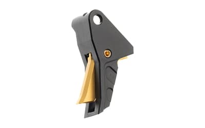 Tyrant CNC Improved Tyrant Trigger System, Shoe Only, Fits Springfield Echelon, Anodized Finish, Black Shoe with Gold Blade