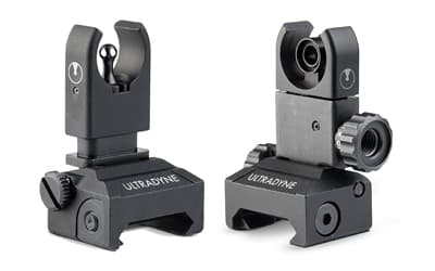 Ultradyne USA C4 Front and Rear Sight Combo, Fits Picatinny Rails, Black, 4.7 oz. Total, 4140 CrMo Steel