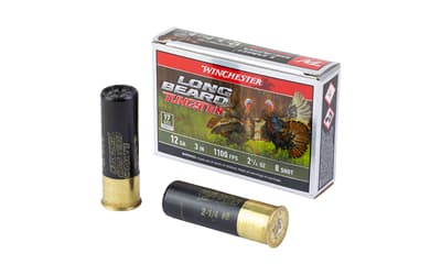 Winchester Ammunition Long Beard Tungsten, 12 Gauge 3", #8, Tungsten Shot Shell, 5 Round Box