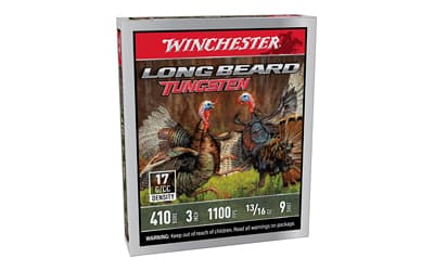 Winchester Ammunition Long Beard Tungsten, 410 Bore 3", #9, Tungsten Shot Shell, 5 Round Box