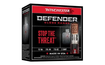 Winchester Ammunition DEFENDER, 12 Gauge 2.75", #2, 1 1/8 oz, Lead Shot, 25 Round Box