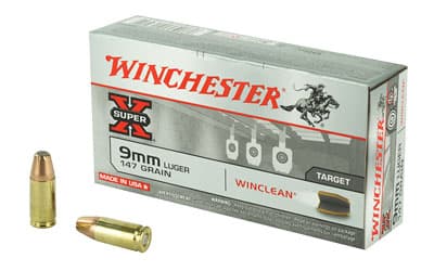 Winchester Ammunition Super X Winclean, 9MM, 147 Grain, Brass Enclosed Base Clean, 50 Round Box