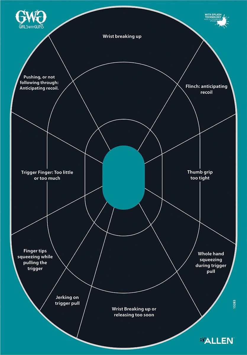 Allen Girls with Guns Splash Adhesive Oval Silhoutte Target 12x18 - 5/ct