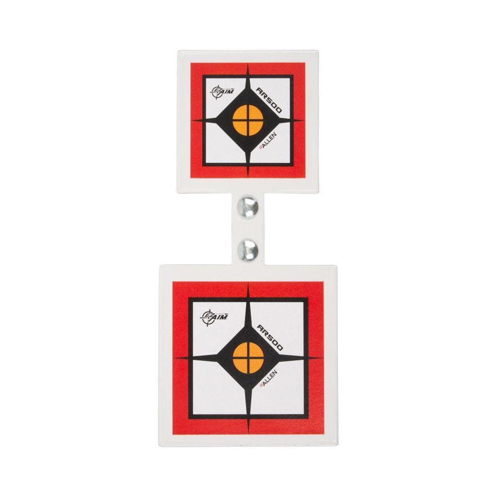 Allen EZ-Aim Hardrock AR500 Square Spinner Targets & Stand for Rimfire Rounds & Centerfire Pistols 9.5"W x 22.75"H White/Red/Black