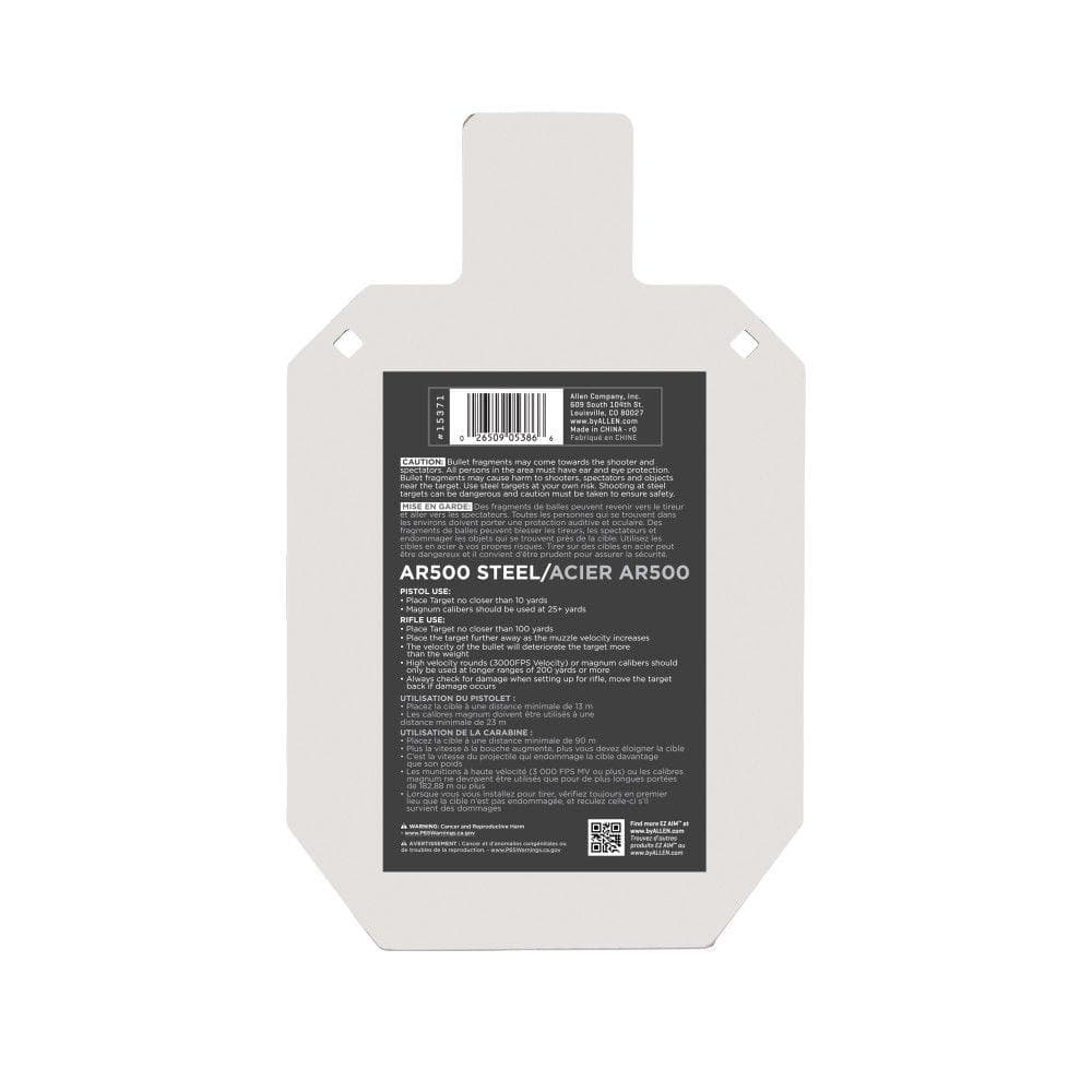 EZ-Aim Hardrock AR500 IPSC Silhouette Shooting Target 9"W x 14.875H" White/Red/Black