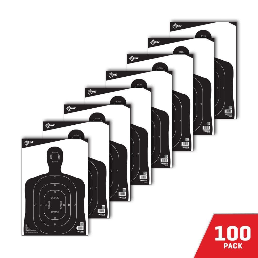 Allen EZ-Aim Silhouette Paper Shooting Targets 12"W x 18"H Black 100/ct