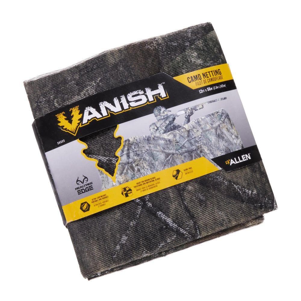 Allen Vanish Camo Netting for Ground Hunting Blinds 12'x56" Realtree Edge Camo
