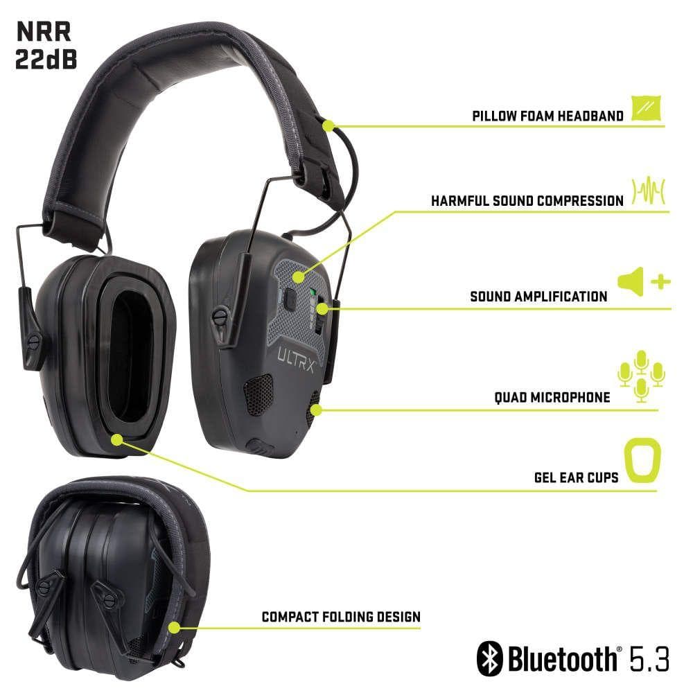 Allen ULTRX Bionic Fuse Bluetooth Electronic Earmuff 22dB Midnight Grey