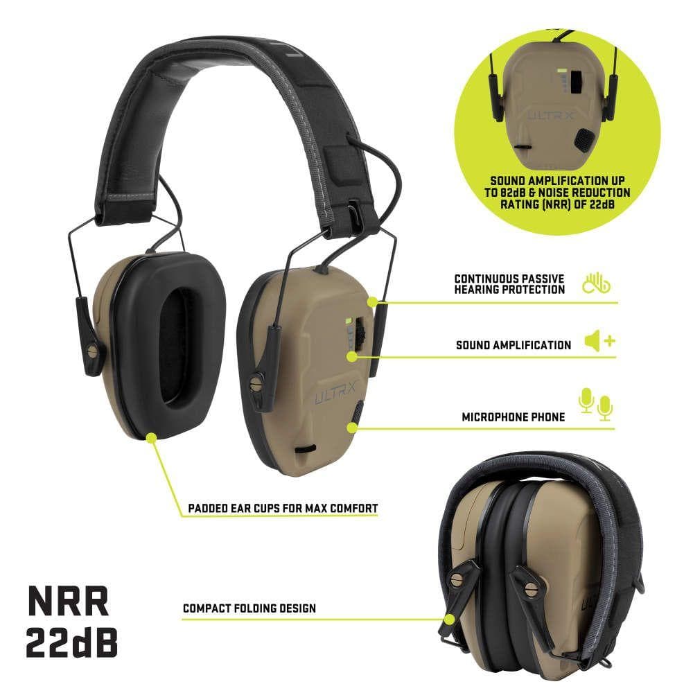 Allen ULTRX Bionic Electronic Earmuff 22dB FDE