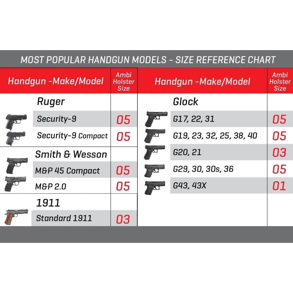 Allen Company Ambidextrous Belt Holster Size 6 For Medium/Large Autos 3.25-3.75" Black Ambi