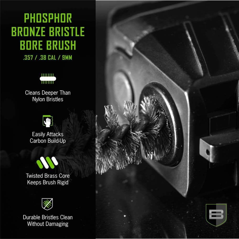 Breakthrough Clean Technologies Phosphorus Bronze Bristle Bore Brush 357/.38/9mm Luger