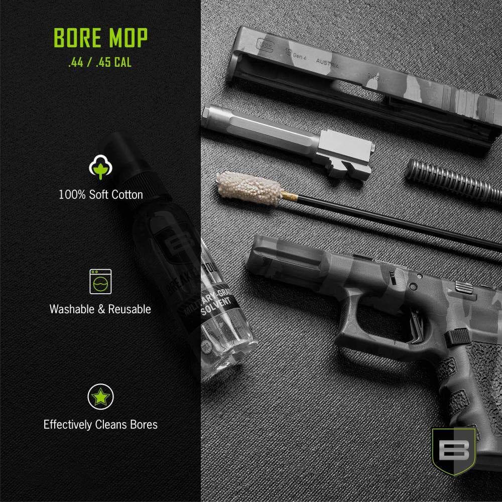 Breakthrough Clean Technologies Bore Mop Cleaning Swabs .44/.45 Cal White