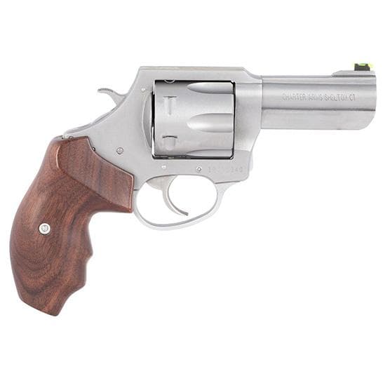 Charter Arms The Professional V Handgun .357 Mag 6rd Capacity 3" Barrel Stainless Steel Frame Wood Grip