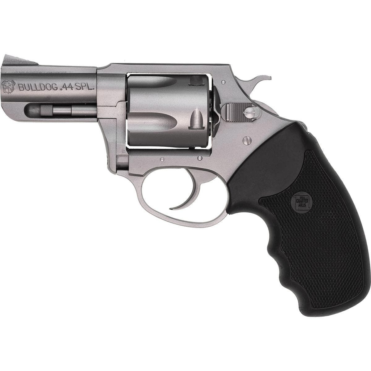 Charter Arms Bulldog Handgun 44 Spl 5/rd Capacity 2.5" Barrel Silver with Black Grip