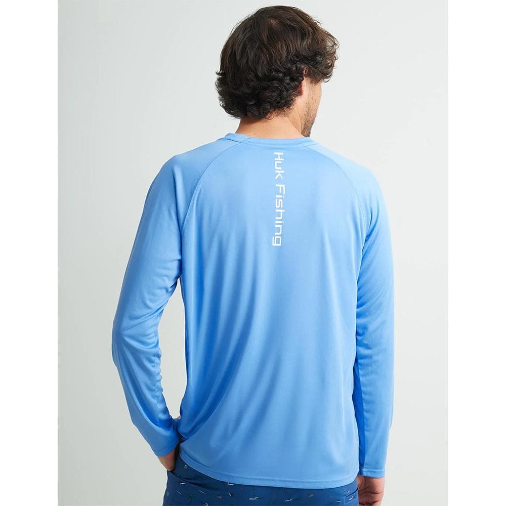 Huk Vented Pursuit Long Sleeve Shirt Marolina Blue L