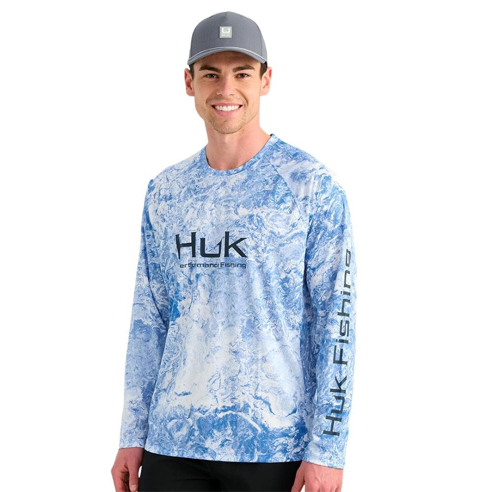 Huk Mossy Oak Pursuit Performance Long Sleeve Crew Shirt MO Regatta 2XL