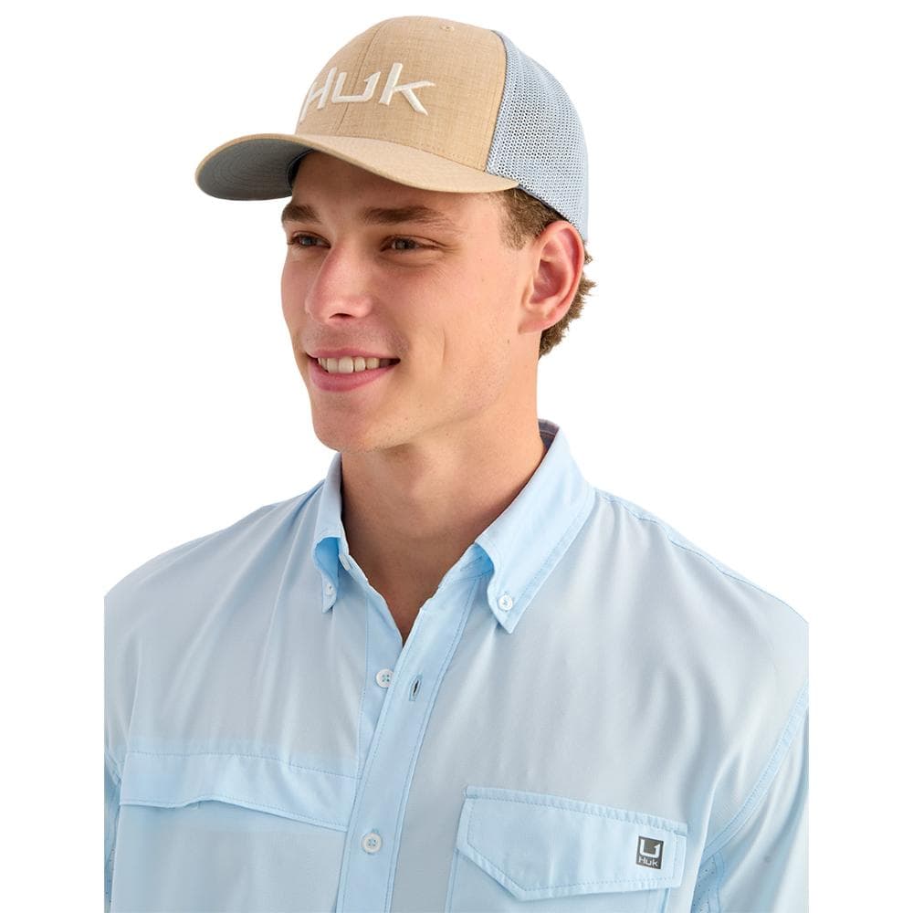 Huk Tide Point Short Sleeve Button Down Shirt Coastal Drift 2XL