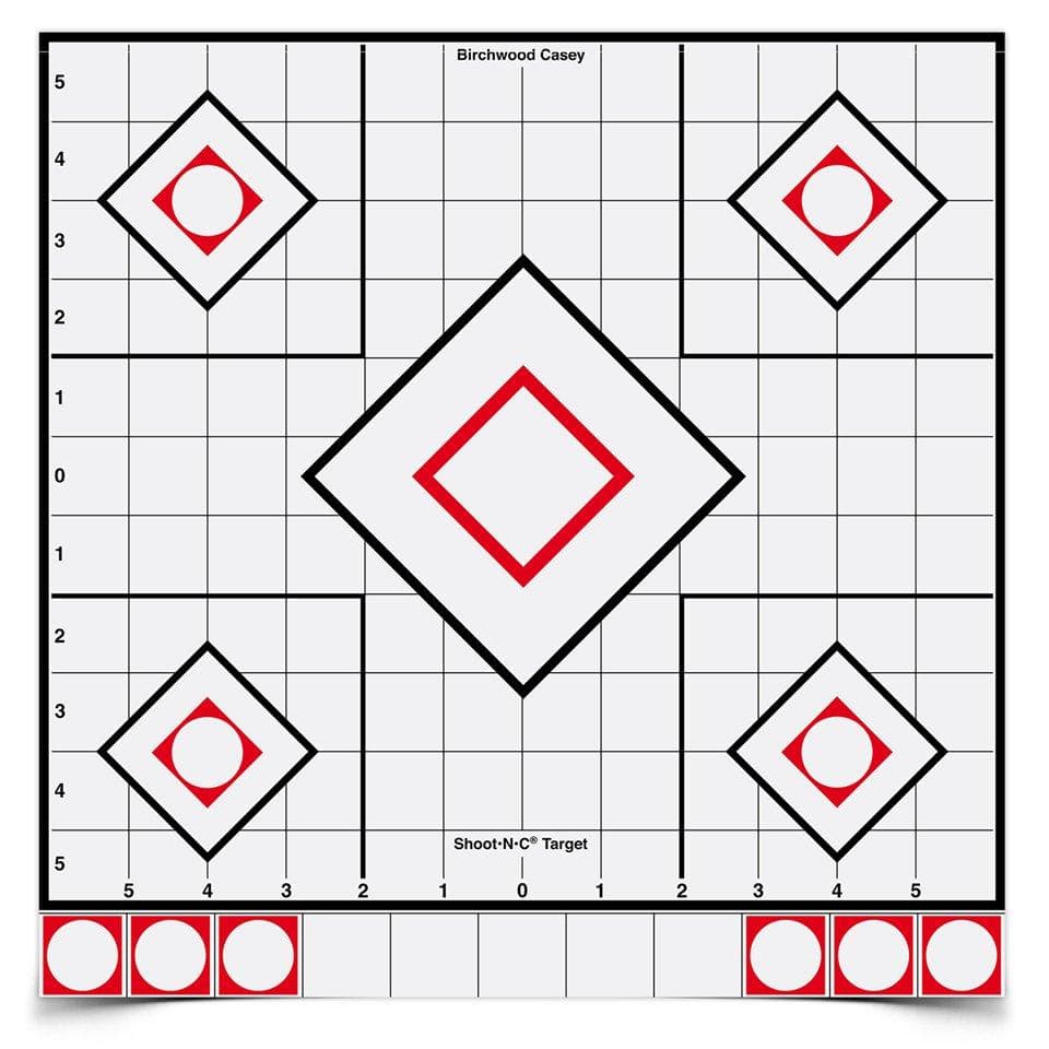 Birchwood Casey Shoot-N-C White/Black Sight-In Target - 5-12" Targets 55 Pasters