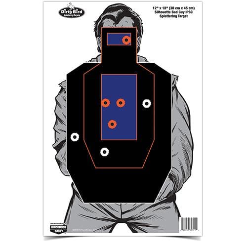 Birchwood Casey Dirty Bird 12" x 18" Bad Guy IPSC Silhouette Target - 8 ct.