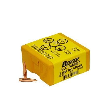 Berger VLD Target Bullets 6mm .243" 105 gr HPBT 100/rd
