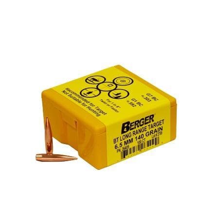 Berger Match Grade Target Bullets 6.5mm .264" 140 gr BT Target 100/ct