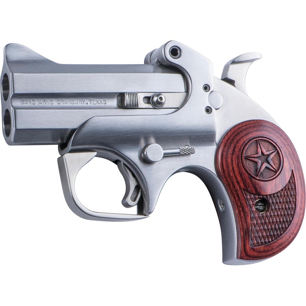 Bond Arms Texas Defender Handgun 2/rd Capacity .45LC/.410 3" Barrel Silver with Rosewood Grip