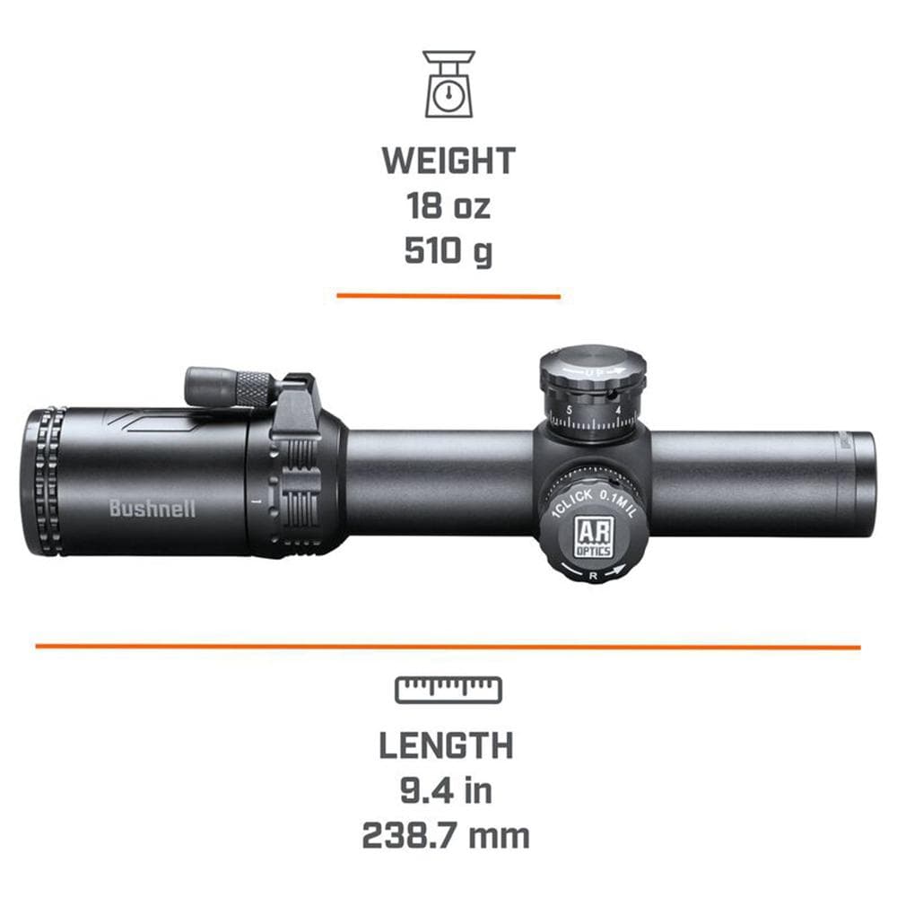 Bushnell AR Rifle Scope - 1-4x24mm Illuminated BTR-1 Reticle Black Matte