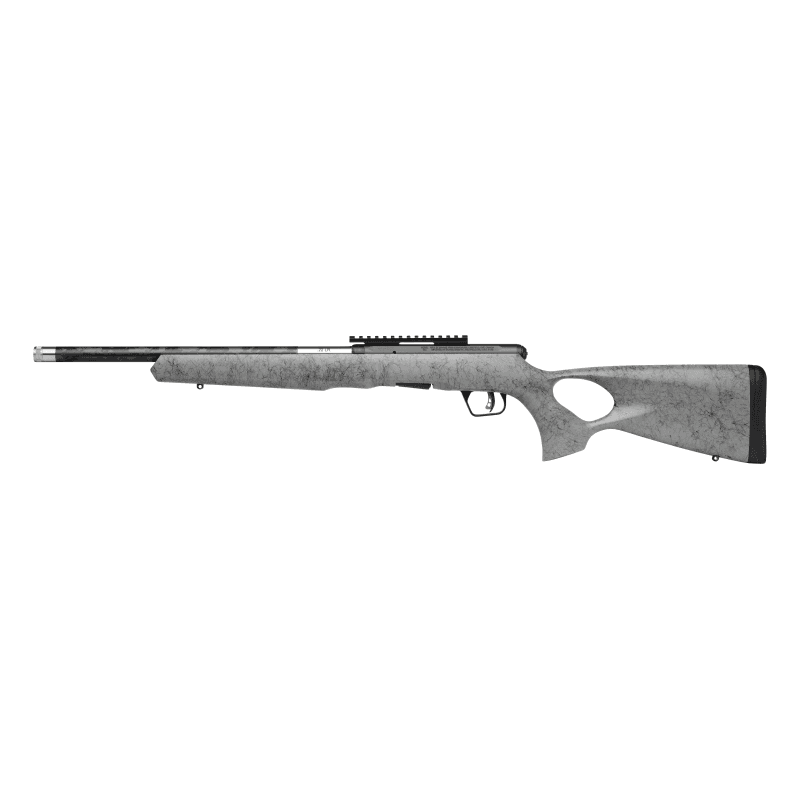 Savage Arms A22 Timberlite Thumbhole Rifle .22 LR 10rd Magazine 18" 1/2x28 Threaded Barrel Grey with Black Spiderweb