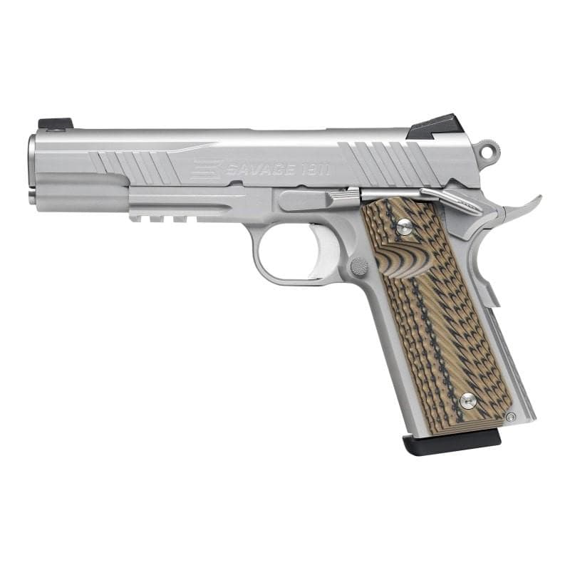 Savage 1911 Gov't Style Handgun .45 Auto 8rd Magazines (2) 5" Barrel Stainless Steel with Rail