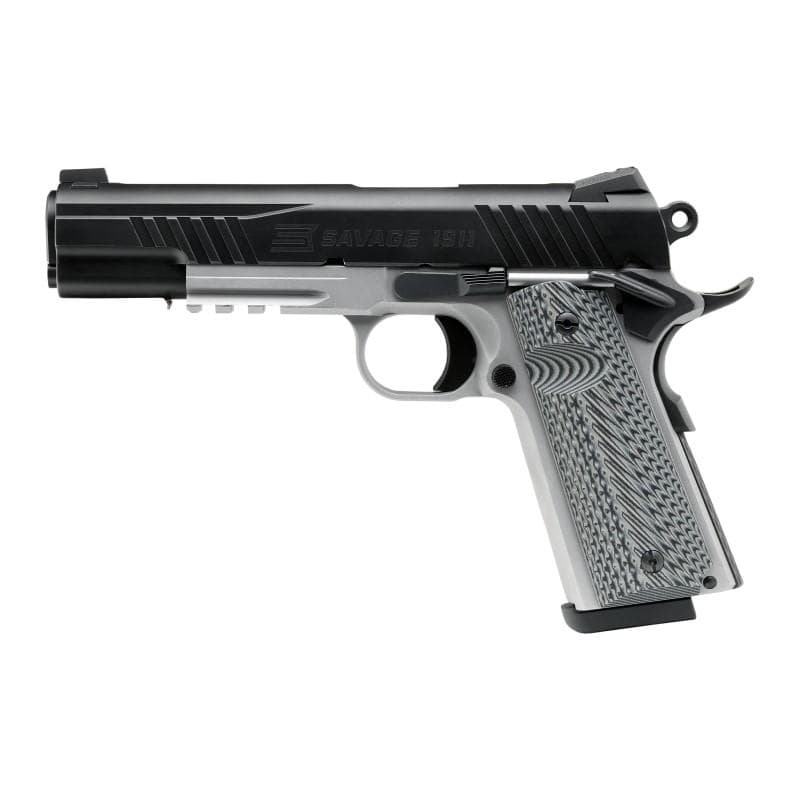Savage 1911 Gov't Style Handgun 9mm Luger 10rd Magazines (2) 5" Barrel Black and Stainless with Rail