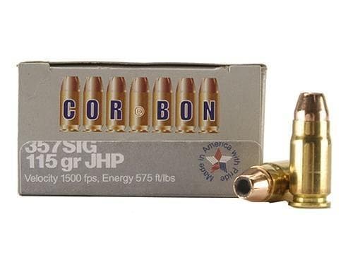 Corbon Self-Defense JHP Handgun Ammunition .357 SIG 115 gr JHP 1500 fps 20/box