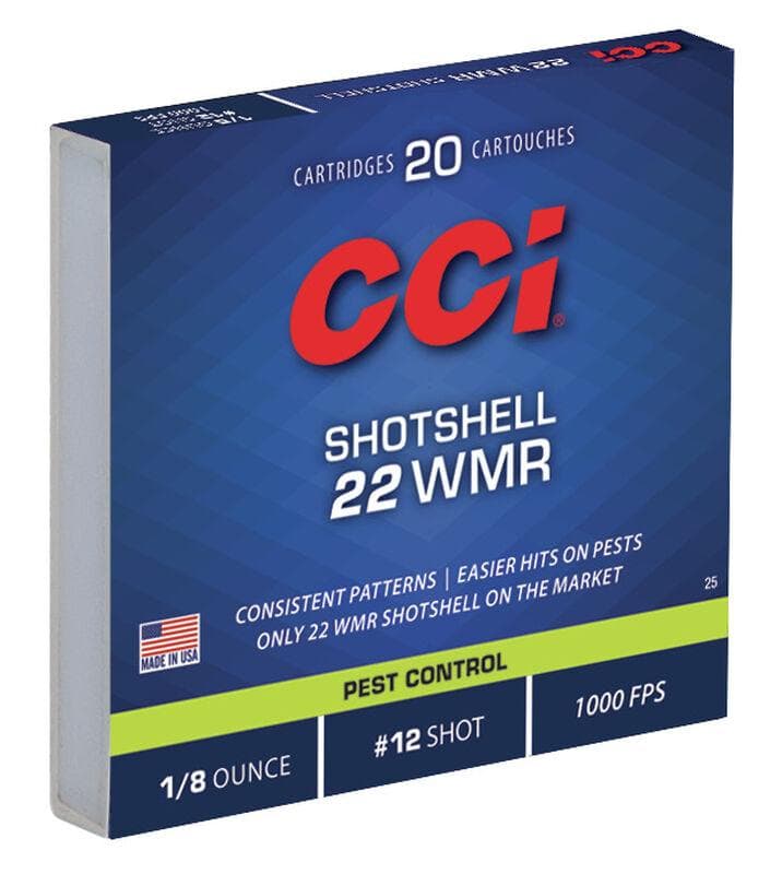 CCI Rimfire Shotshell Ammunition .22 WMR 1/8 oz #12 1000 fps 20/ct